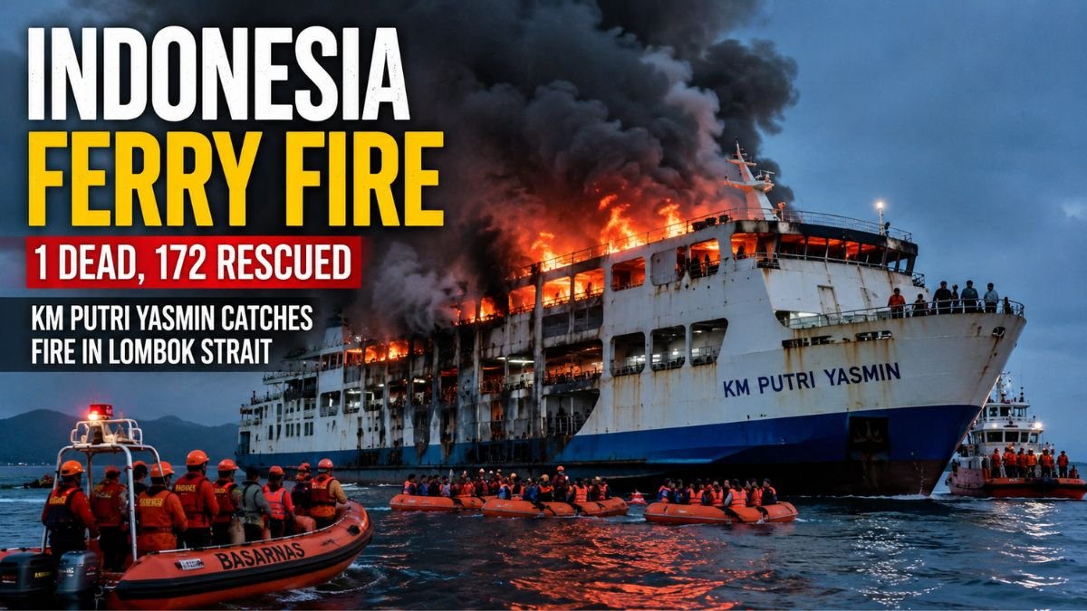 Indonesia Ferry Fire: 1 Dead and 172 Rescued After KM Putri Yasmin Catches Fire
