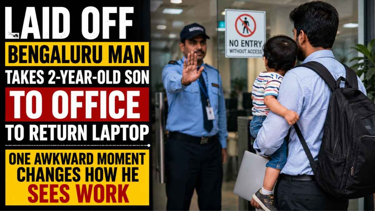 Laid Off in Bengaluru, Man Takes 2-Year-Old Son to Return Office Laptop — One Moment Changes His View of Work