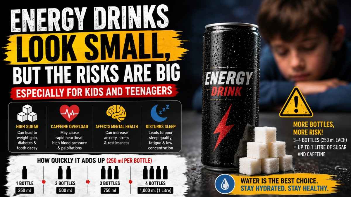 Energy Drinks Look Small, But 3–4 Bottles Can Be a Serious Problem—Especially for Kids