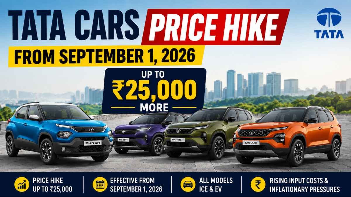 Tata Cars and SUVs to Get Price Hike From September 1: Up to ₹25,000 More